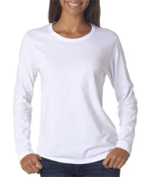 5400L Gildan Missy Fit Heavy Cotton Fit Long-Sleeve T-Shirt White