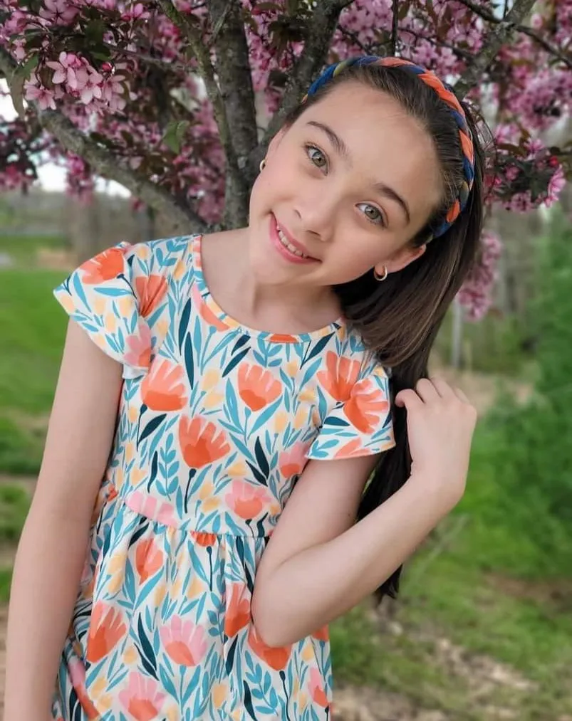 Adorable Sweetness - Coral Flower Flutter Dress