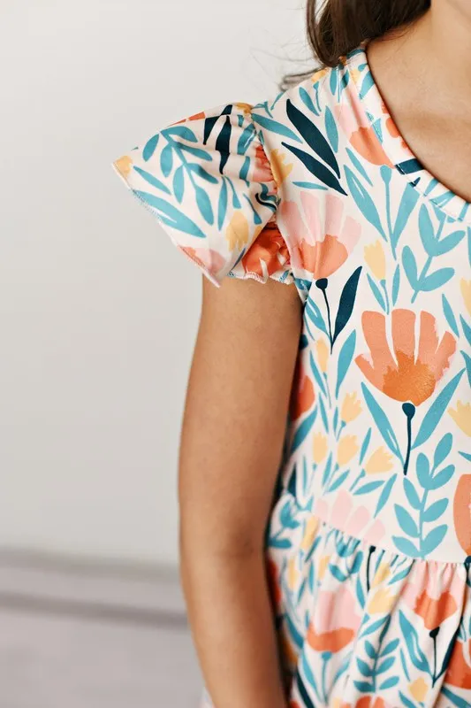 Adorable Sweetness - Coral Flower Flutter Dress