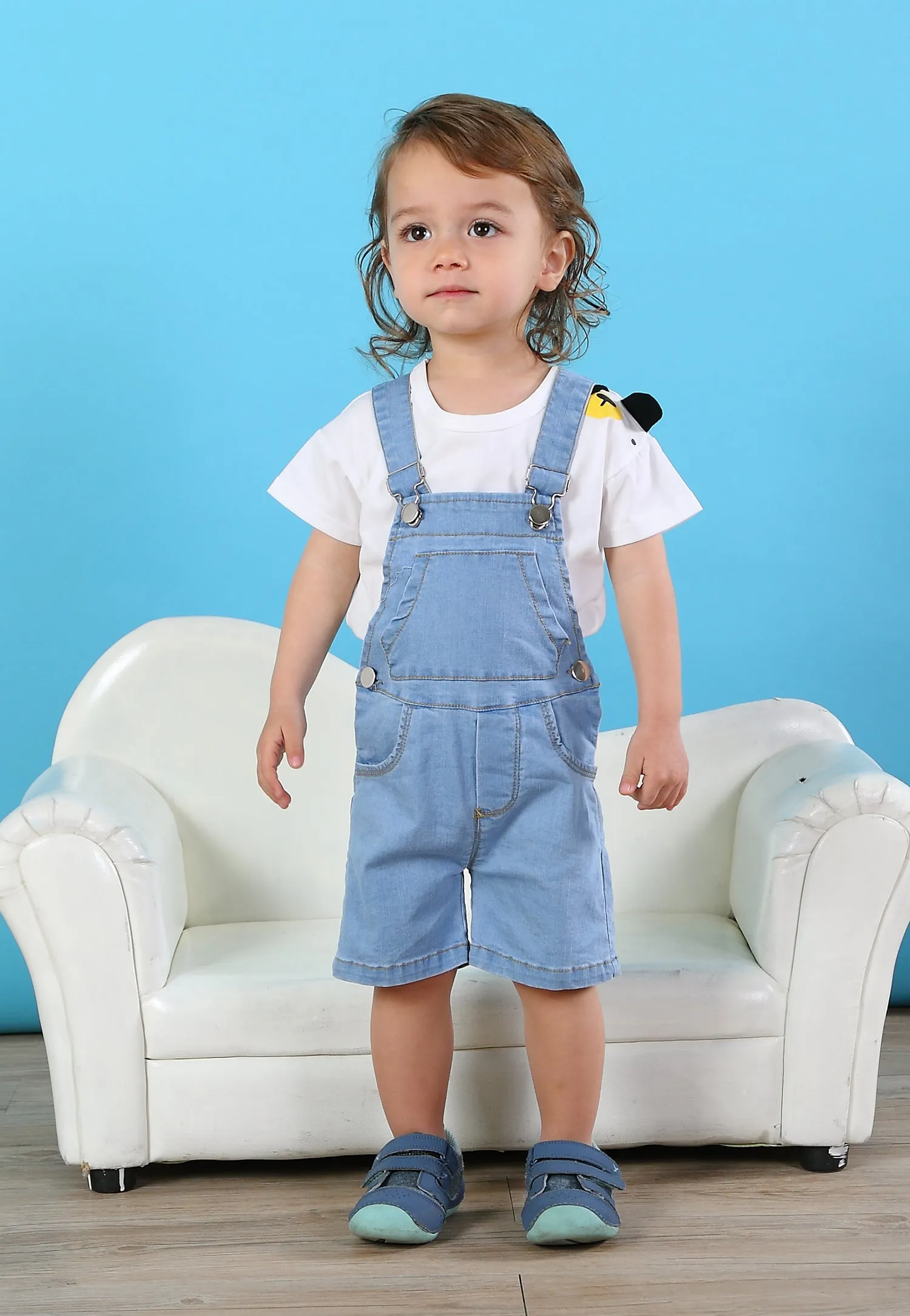 Baby Girl Boy Toddler Summer Denim Jean Shortalls