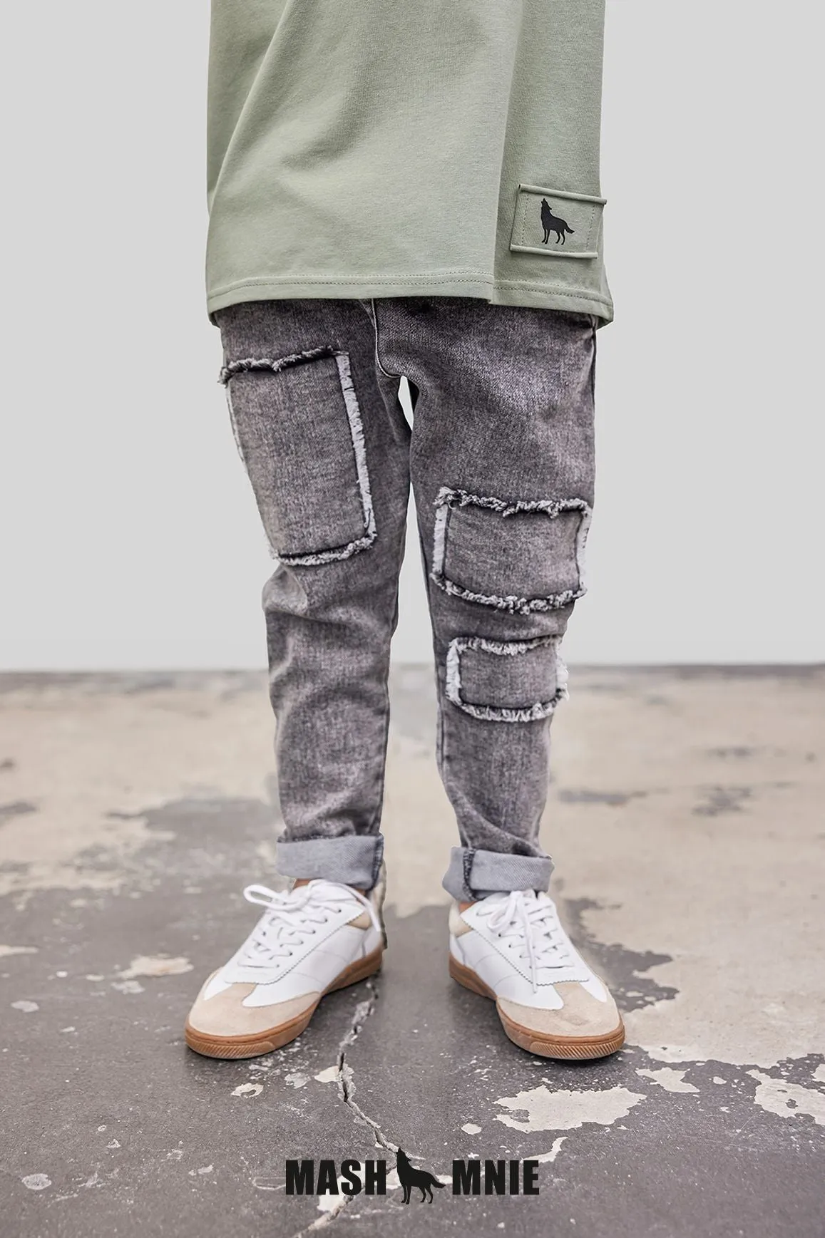 Black denim soft pants