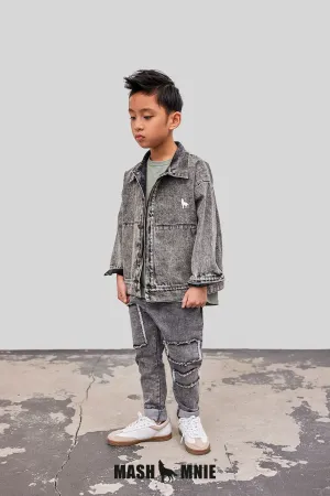 Black denim soft pants