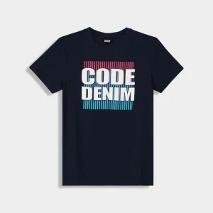 Code Mens Ombre Stripe Graphic Tee Blue/Multi _ 182892 _ Blue