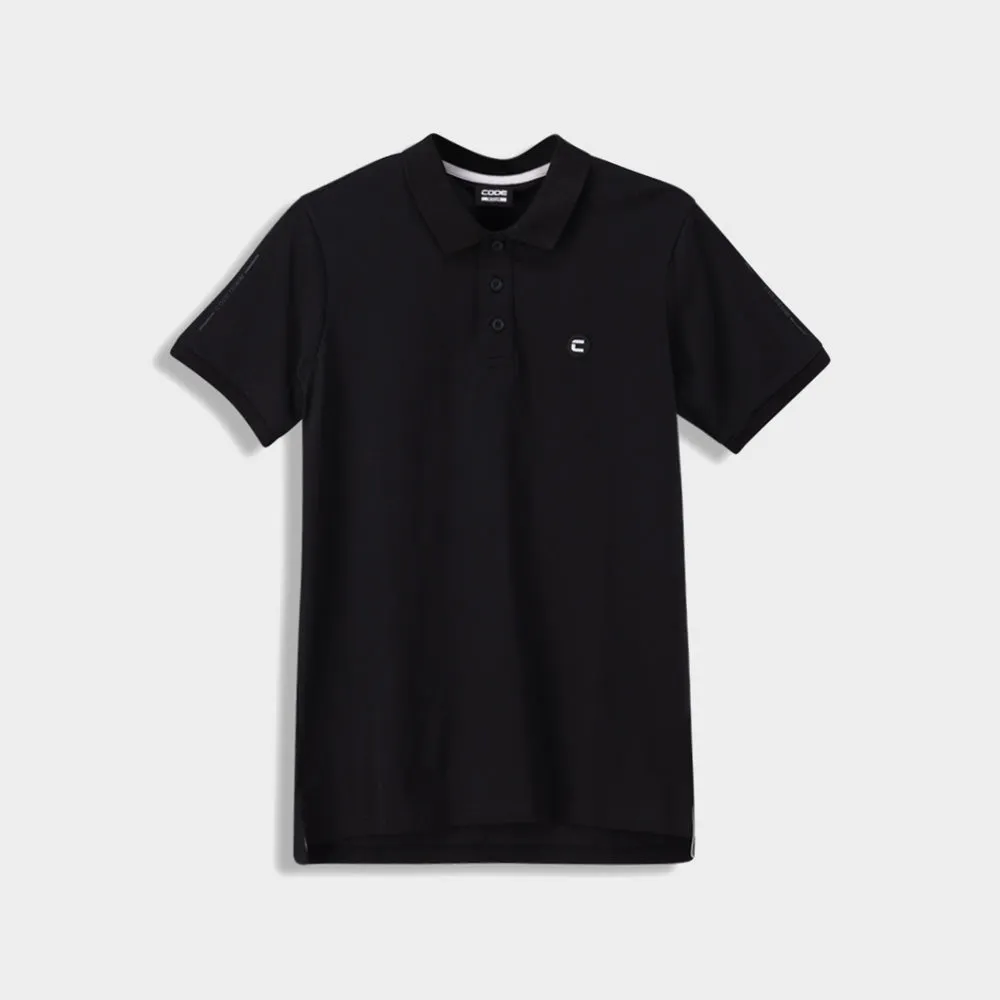 Code Mens The Knit Golfer Shirt Black/White _ 182611 _ Black