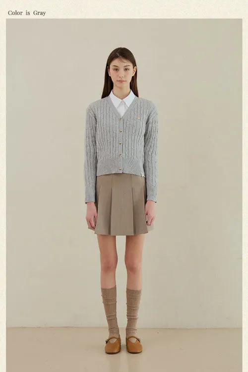 Daily Classic Cable Cardigan (Grey)