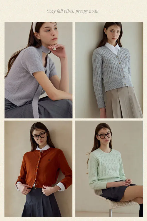 Daily Classic Cable Cardigan (Grey)