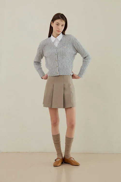 Daily Classic Cable Cardigan (Grey)