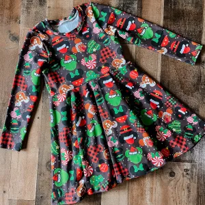 Festive Mouse Heads Twirl Dress