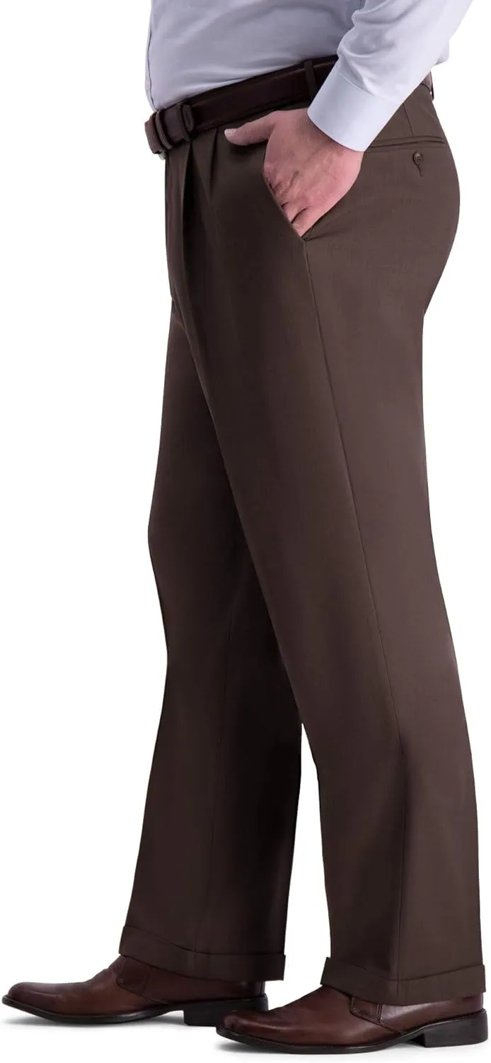Haggar Men's Premium Comfort Classic Fit Pleat Front Dress Pant (Regular And Big & Tall Sizes)