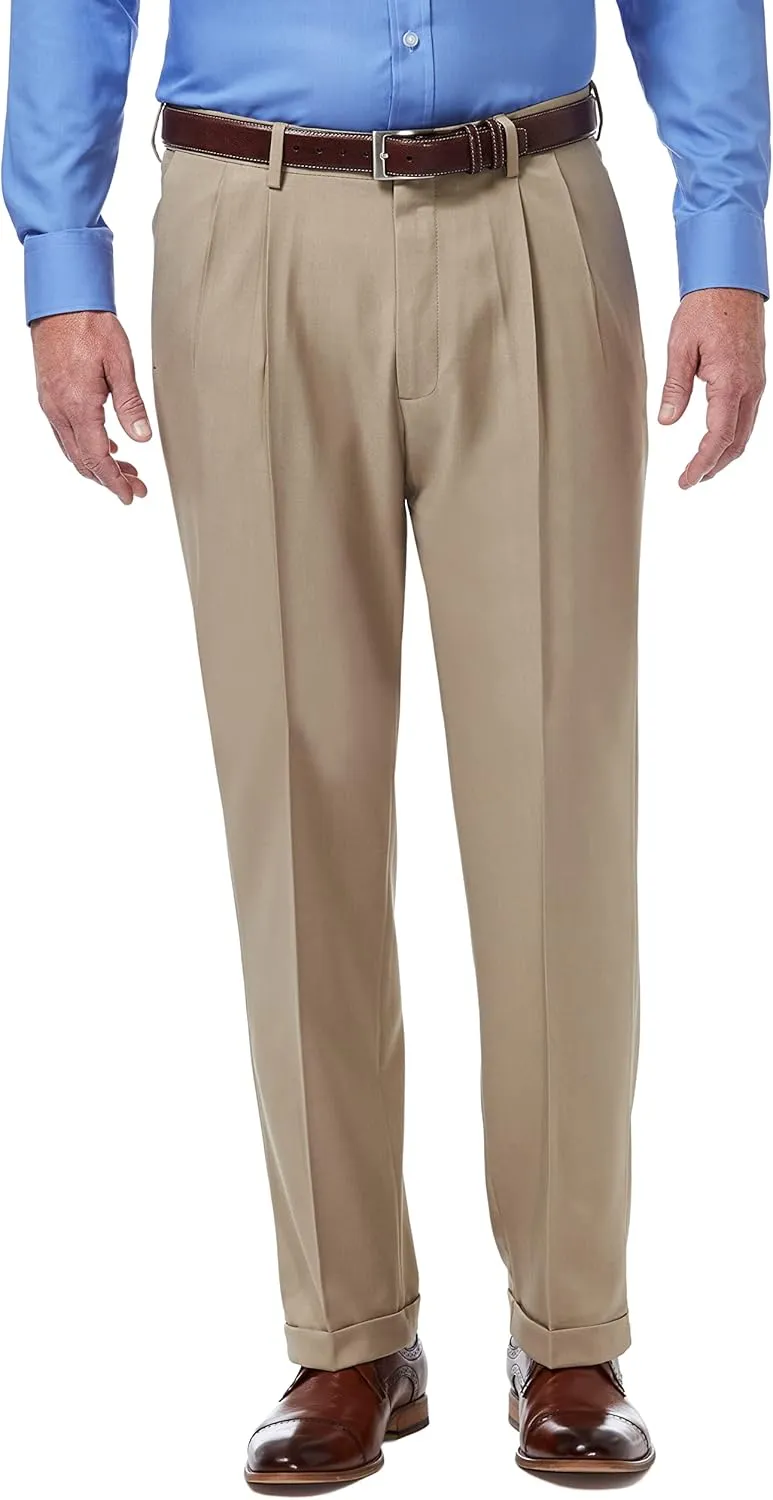Haggar Men's Premium Comfort Classic Fit Pleat Front Dress Pant (Regular And Big & Tall Sizes)