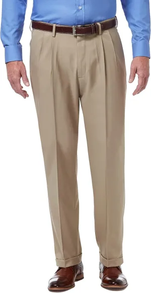 Haggar Men's Premium Comfort Classic Fit Pleat Front Dress Pant (Regular And Big & Tall Sizes)