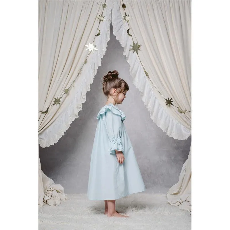 Homewear Girls' Nine-Sleeve Home Dresses With  Silk Nightdress