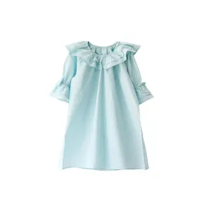 Homewear Girls' Nine-Sleeve Home Dresses With  Silk Nightdress