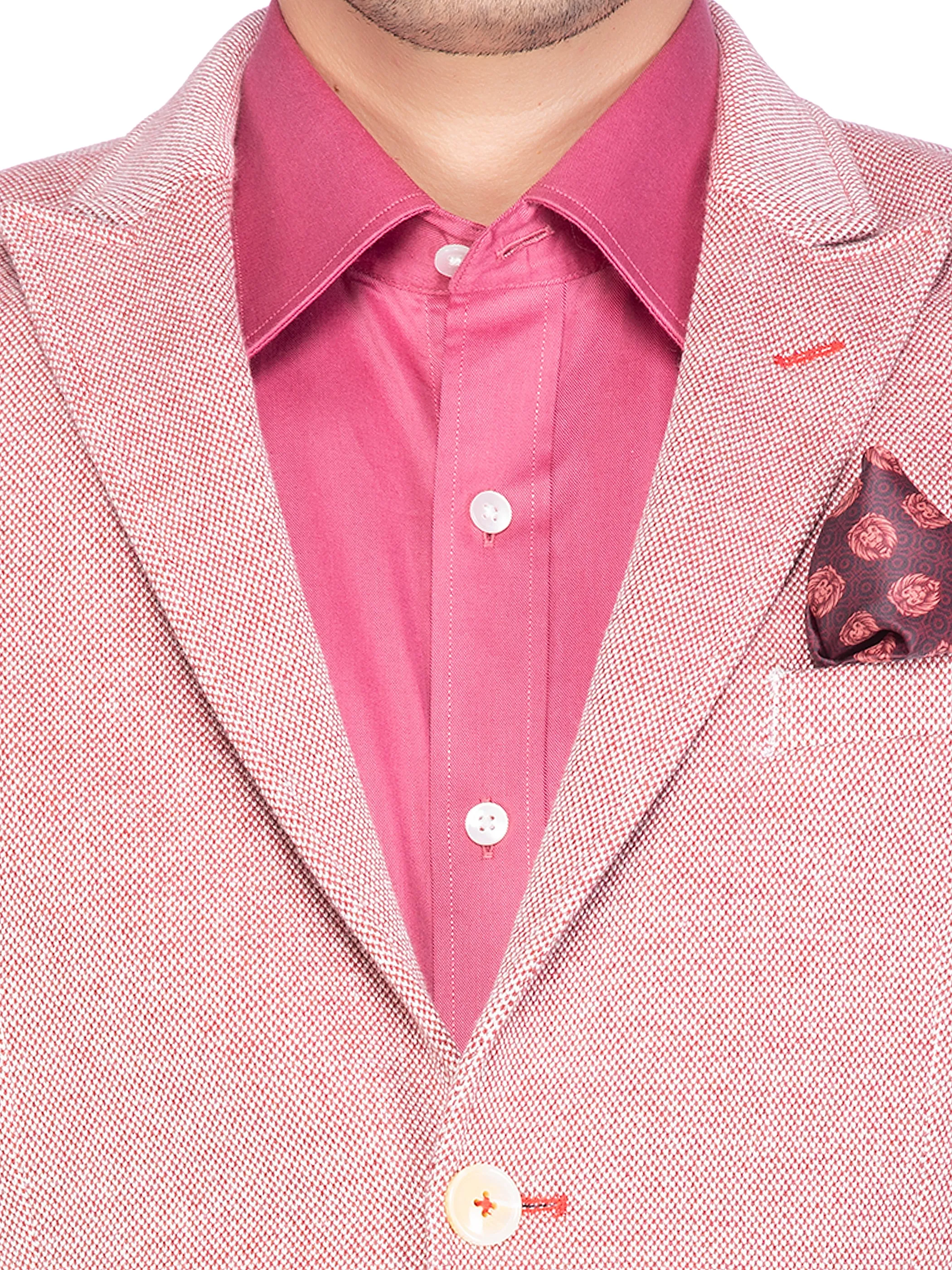 Maroon Knit Peak Collar Jacket