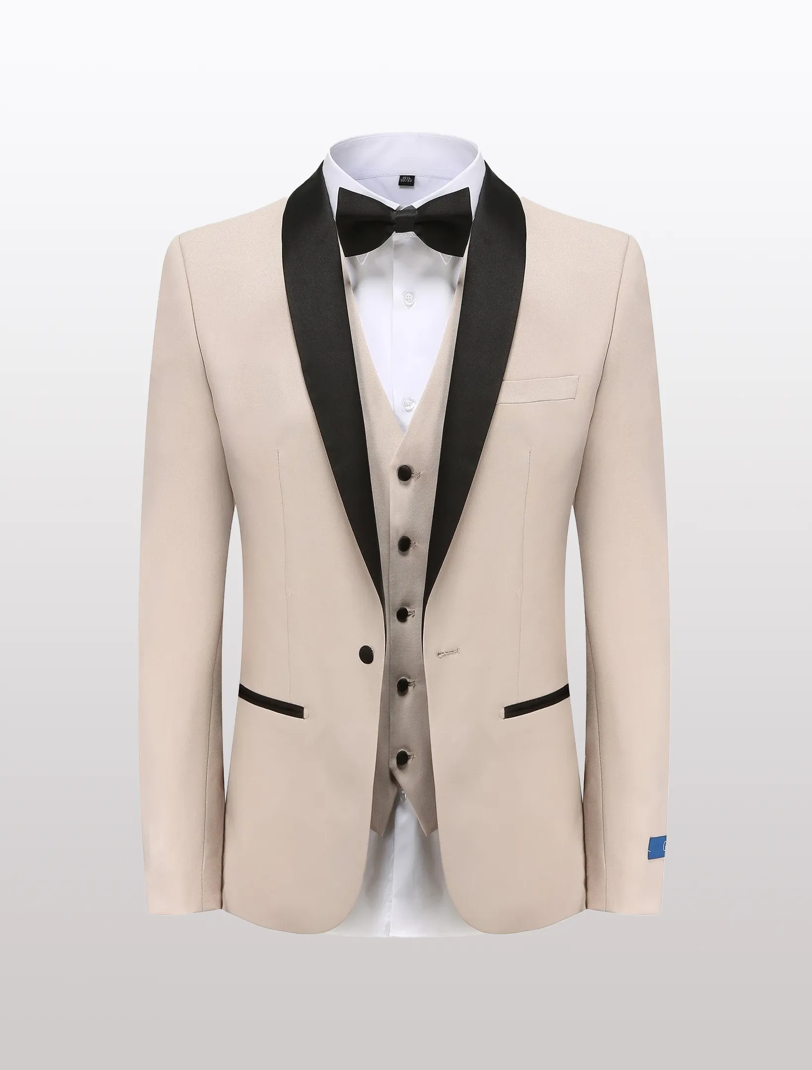 Men's Beige Shawl Lapel Tailored Fit Tuxedo