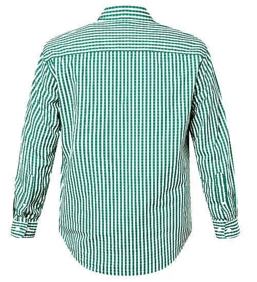 Men's Front Flap Dual Pocket, Classic Fit, Long Sleeve Check Shirt