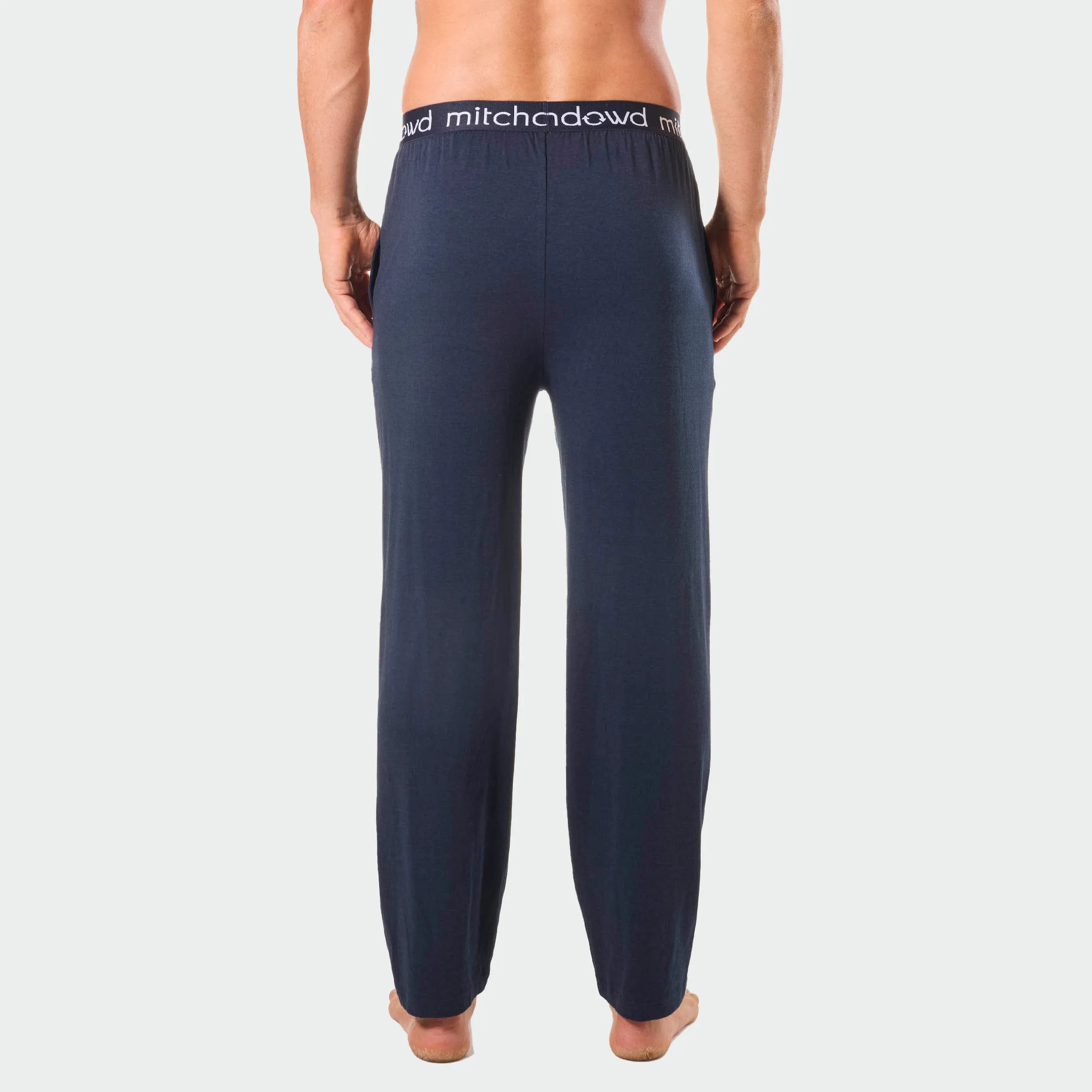Mens Soft Bamboo Knit Sleep Pants - Navy