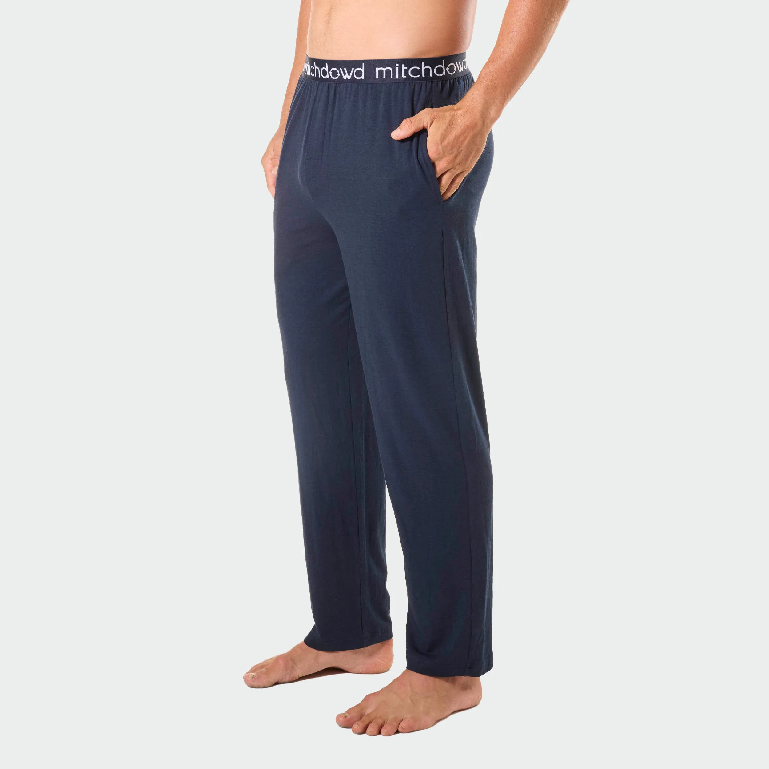 Mens Soft Bamboo Knit Sleep Pants - Navy
