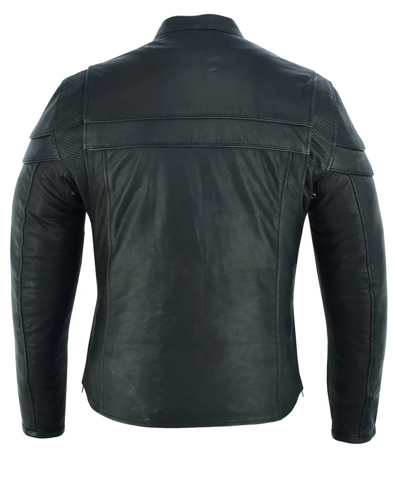 Men’s Sporty Scooter  Leather Jacket - Tall Fits