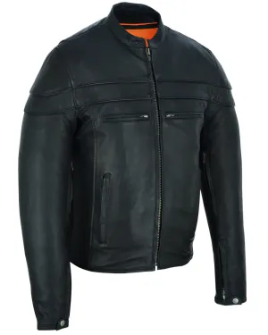 Men’s Sporty Scooter  Leather Jacket - Tall Fits