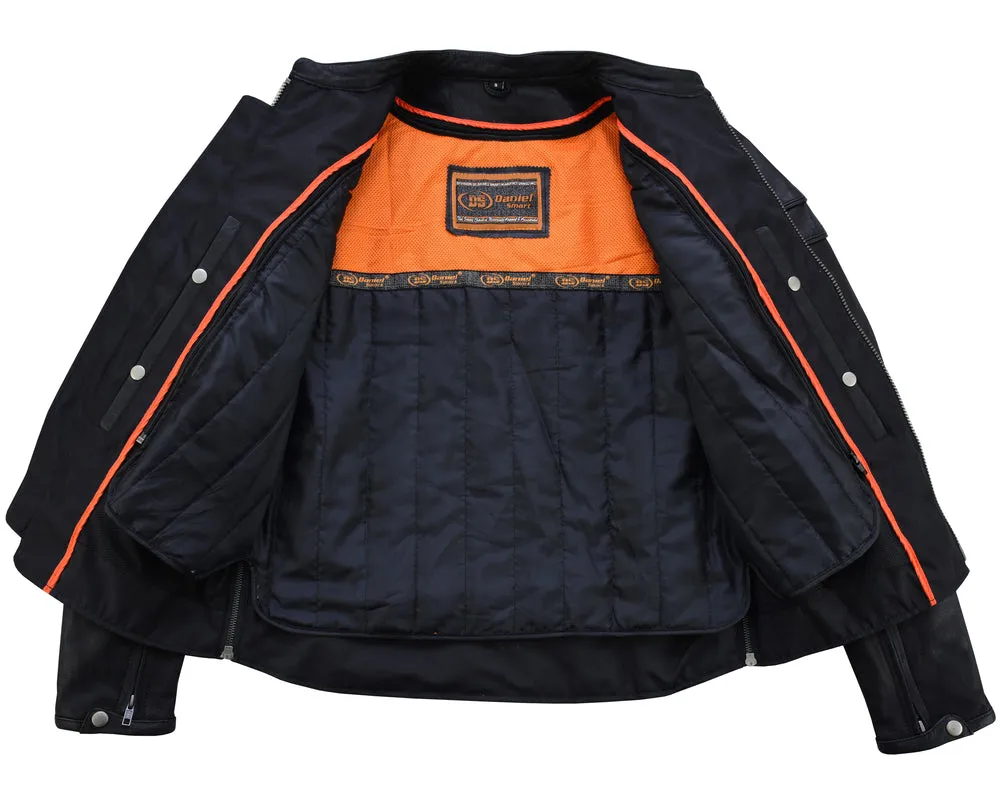 Men’s Sporty Scooter  Leather Jacket - Tall Fits