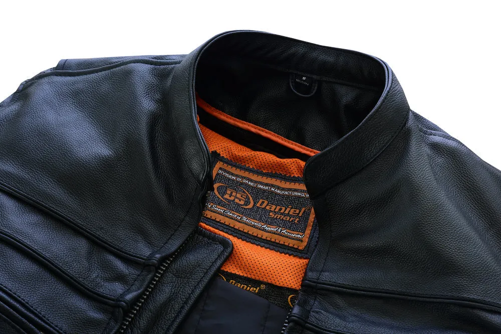 Men’s Sporty Scooter  Leather Jacket - Tall Fits