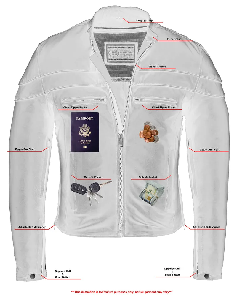 Men’s Sporty Scooter  Leather Jacket - Tall Fits