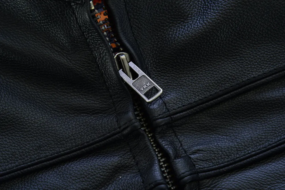 Men’s Sporty Scooter  Leather Jacket - Tall Fits