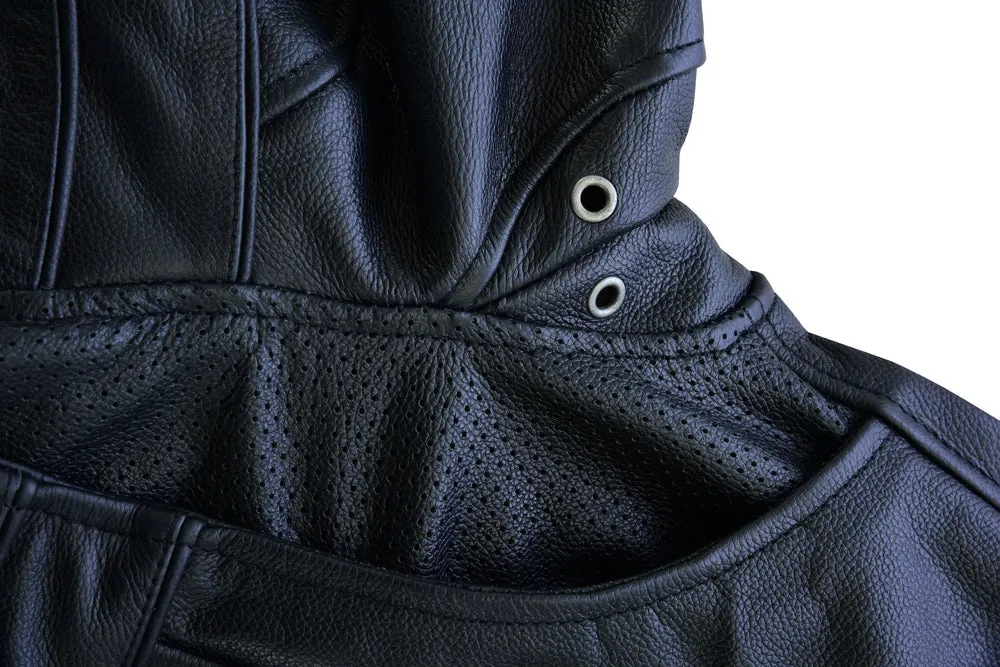 Men’s Sporty Scooter  Leather Jacket - Tall Fits
