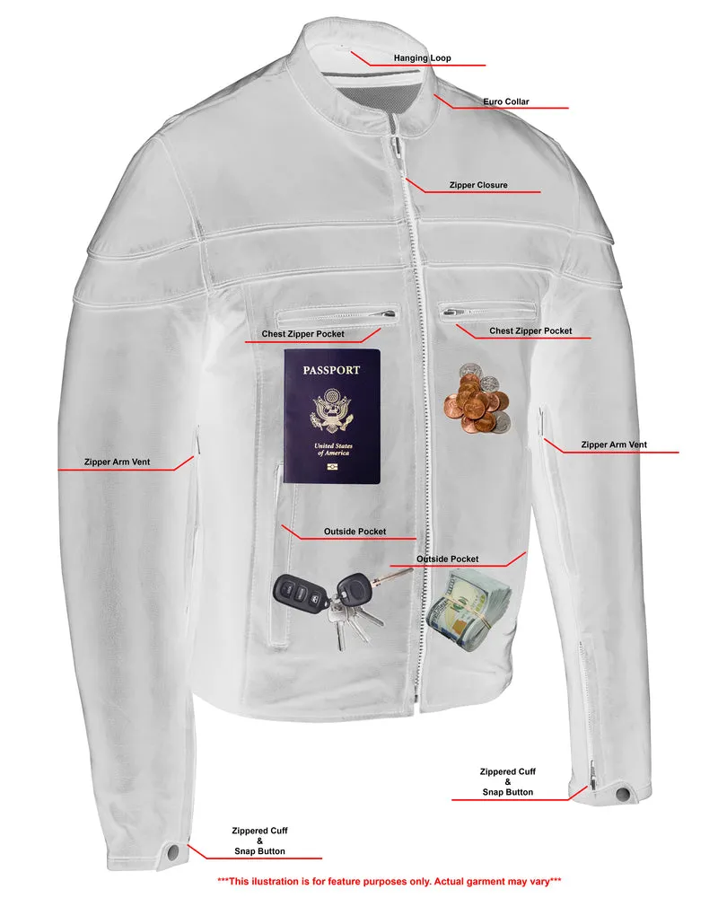 Men’s Sporty Scooter  Leather Jacket - Tall Fits