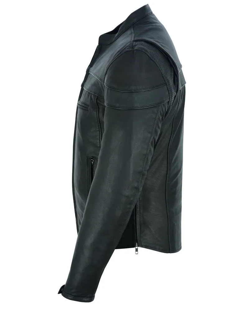 Men’s Sporty Scooter  Leather Jacket - Tall Fits