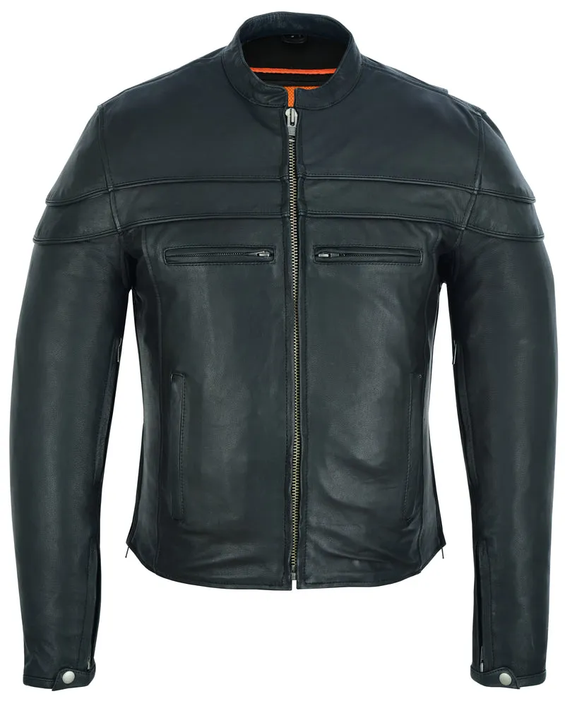 Men’s Sporty Scooter  Leather Jacket - Tall Fits