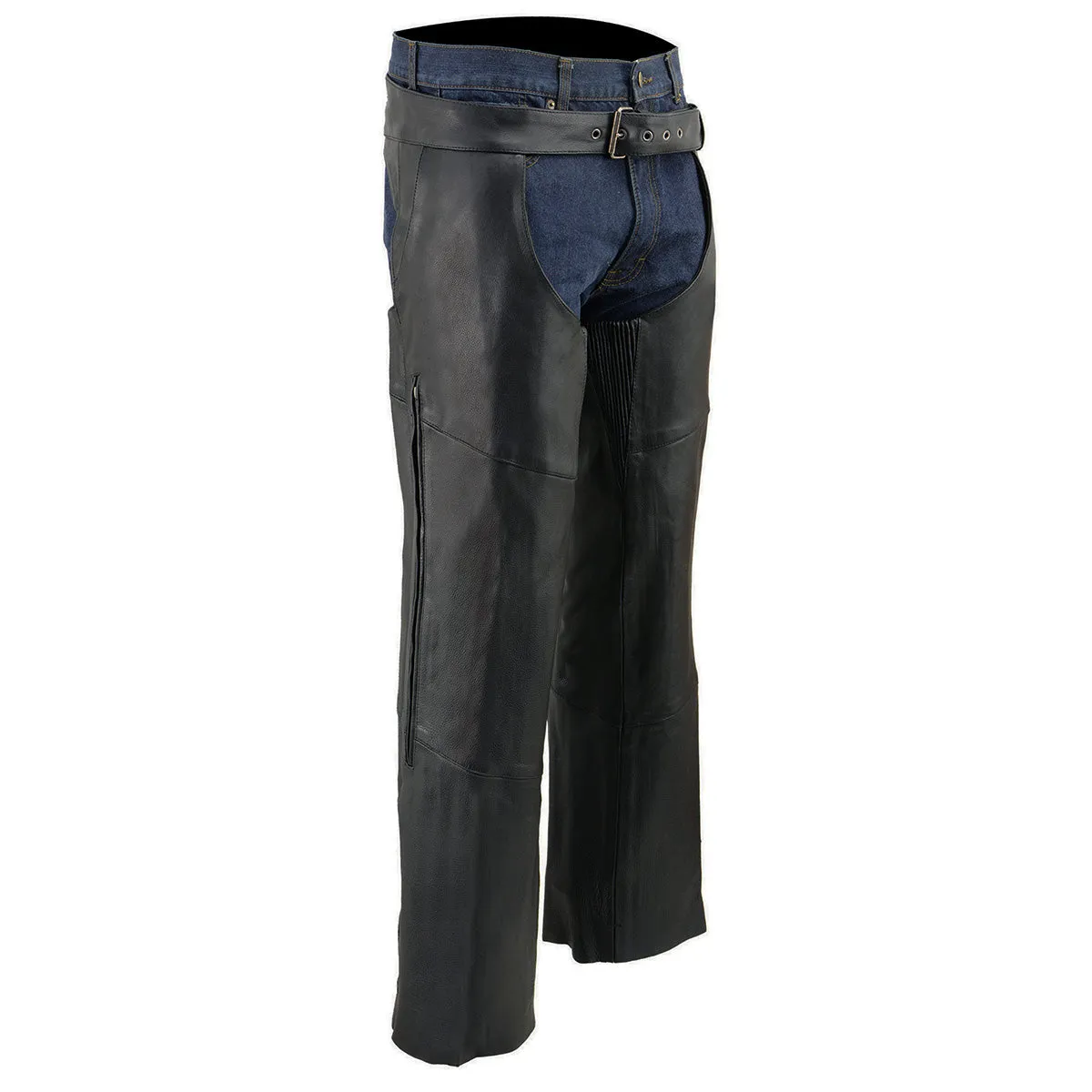 Milwaukee Leather Chaps for Men's Black Vented Premium Leather
