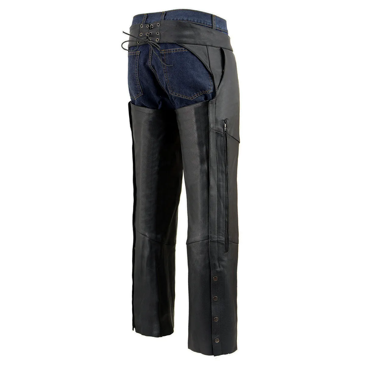 Milwaukee Leather Chaps for Men's Black Vented Premium Leather