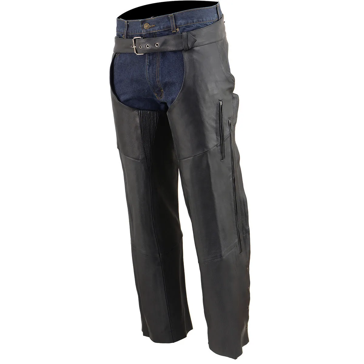 Milwaukee Leather Chaps for Men's Black Vented Premium Leather