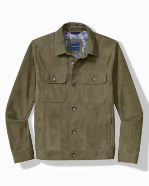 Pine Lake Suede Trucker Jacket - Beetle Green