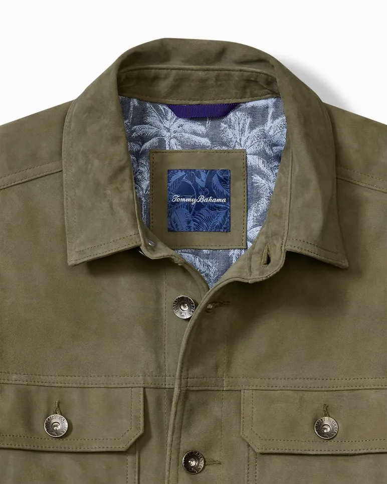 Pine Lake Suede Trucker Jacket - Beetle Green