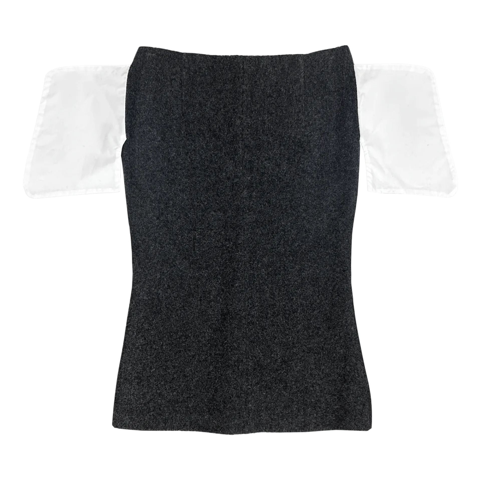 Pocket-Out Wool Skirt in Charcoal