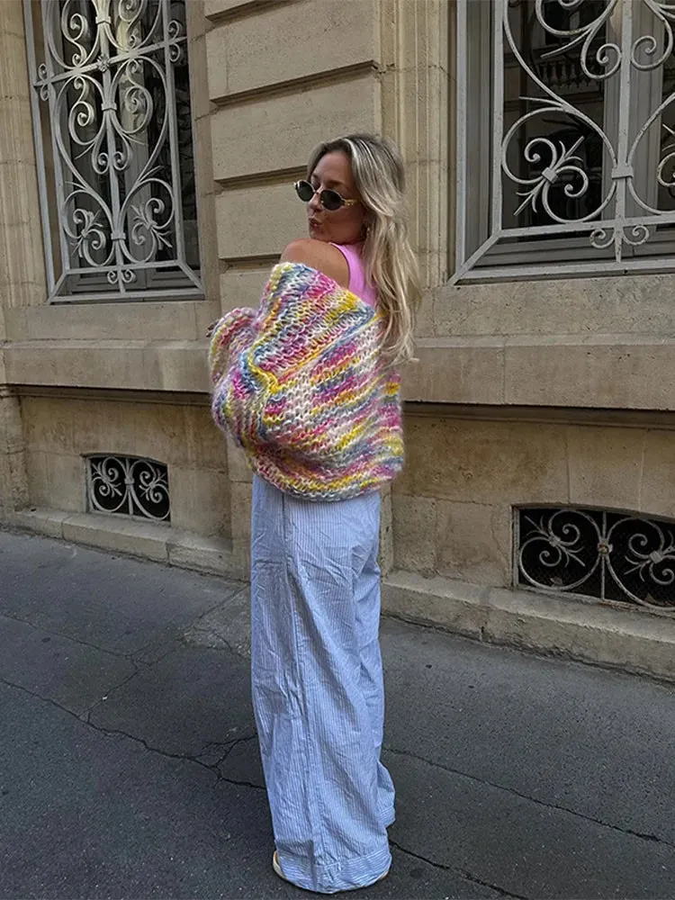 Rainbow Fluffy Cardigan