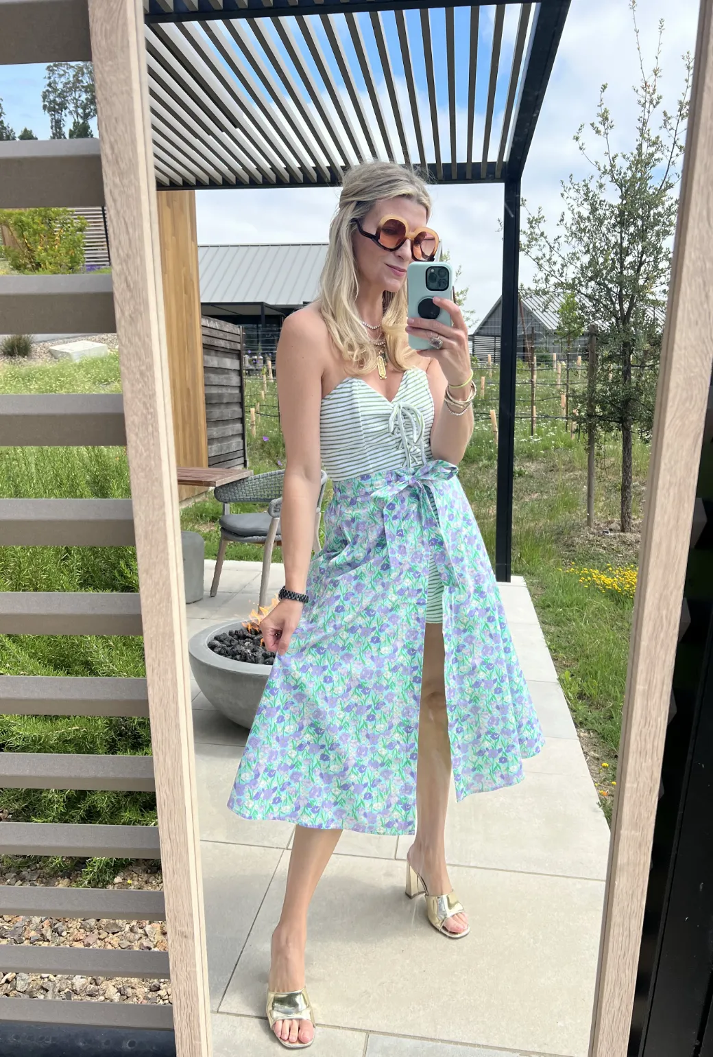 SAMPLE Poolside Wrap Skirt - Lilac Daisy