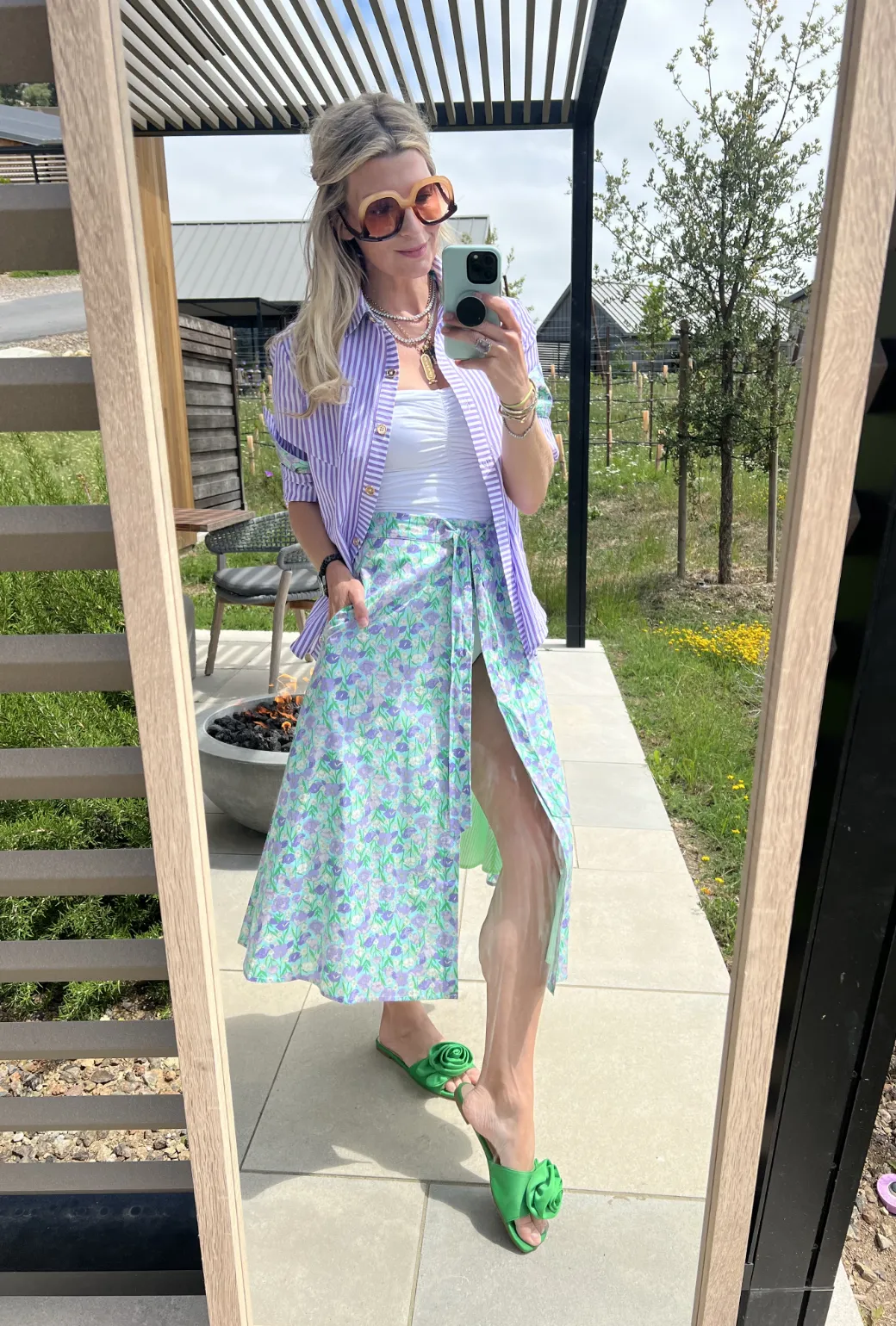 SAMPLE Poolside Wrap Skirt - Lilac Daisy