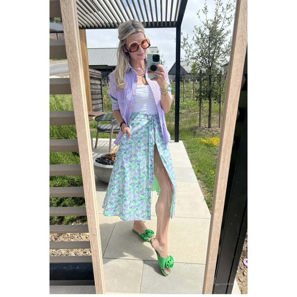 SAMPLE Poolside Wrap Skirt - Lilac Daisy