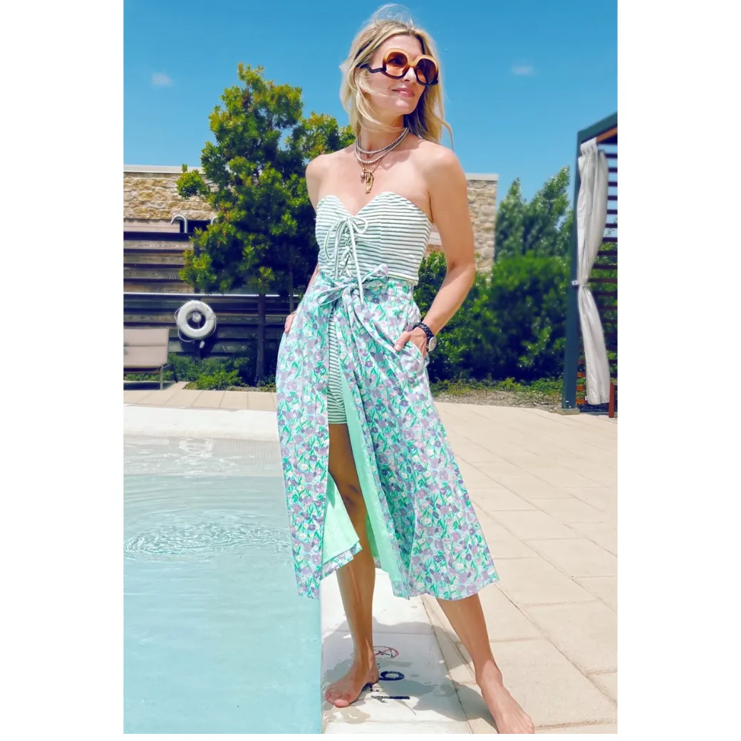 SAMPLE Poolside Wrap Skirt - Lilac Daisy