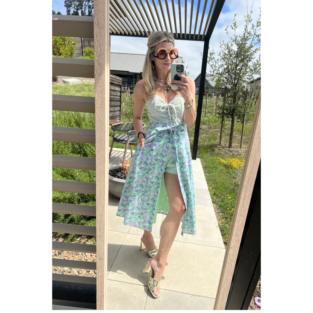 SAMPLE Poolside Wrap Skirt - Lilac Daisy