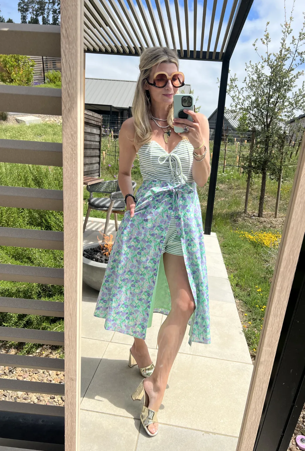SAMPLE Poolside Wrap Skirt - Lilac Daisy