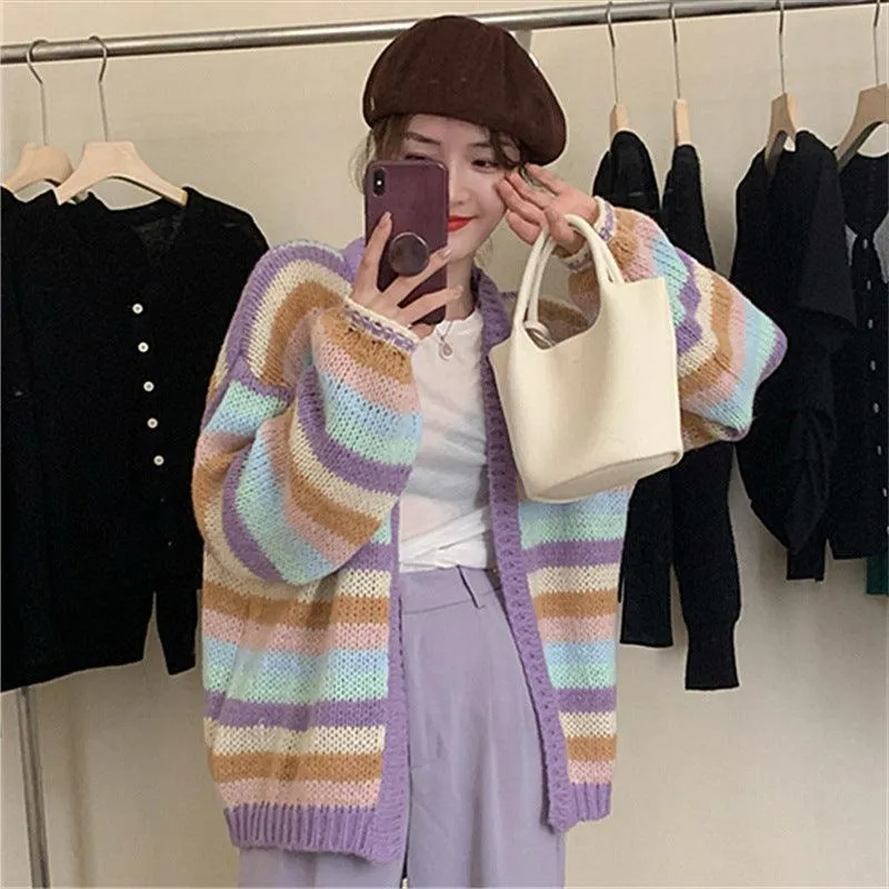 Sea Wool Knit Cardigan Long Loose And Idle