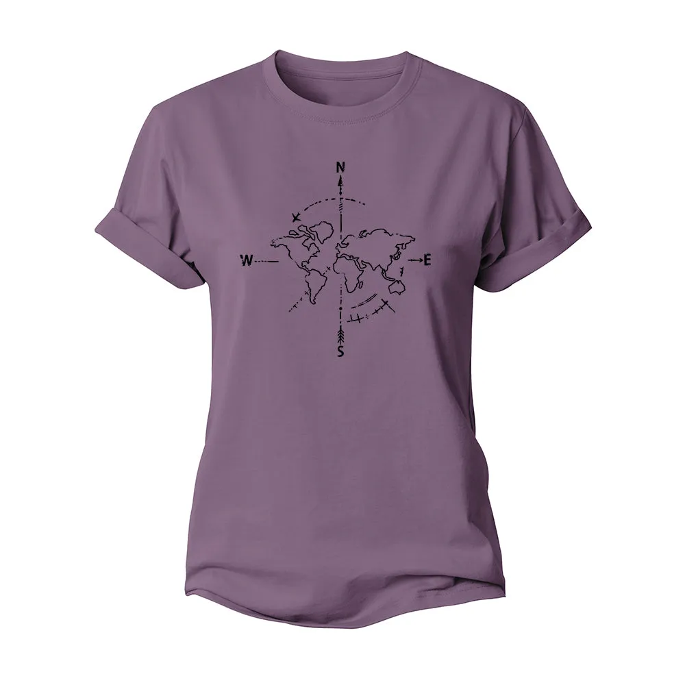 Simple Compass Map Women's Cotton T-Shirt