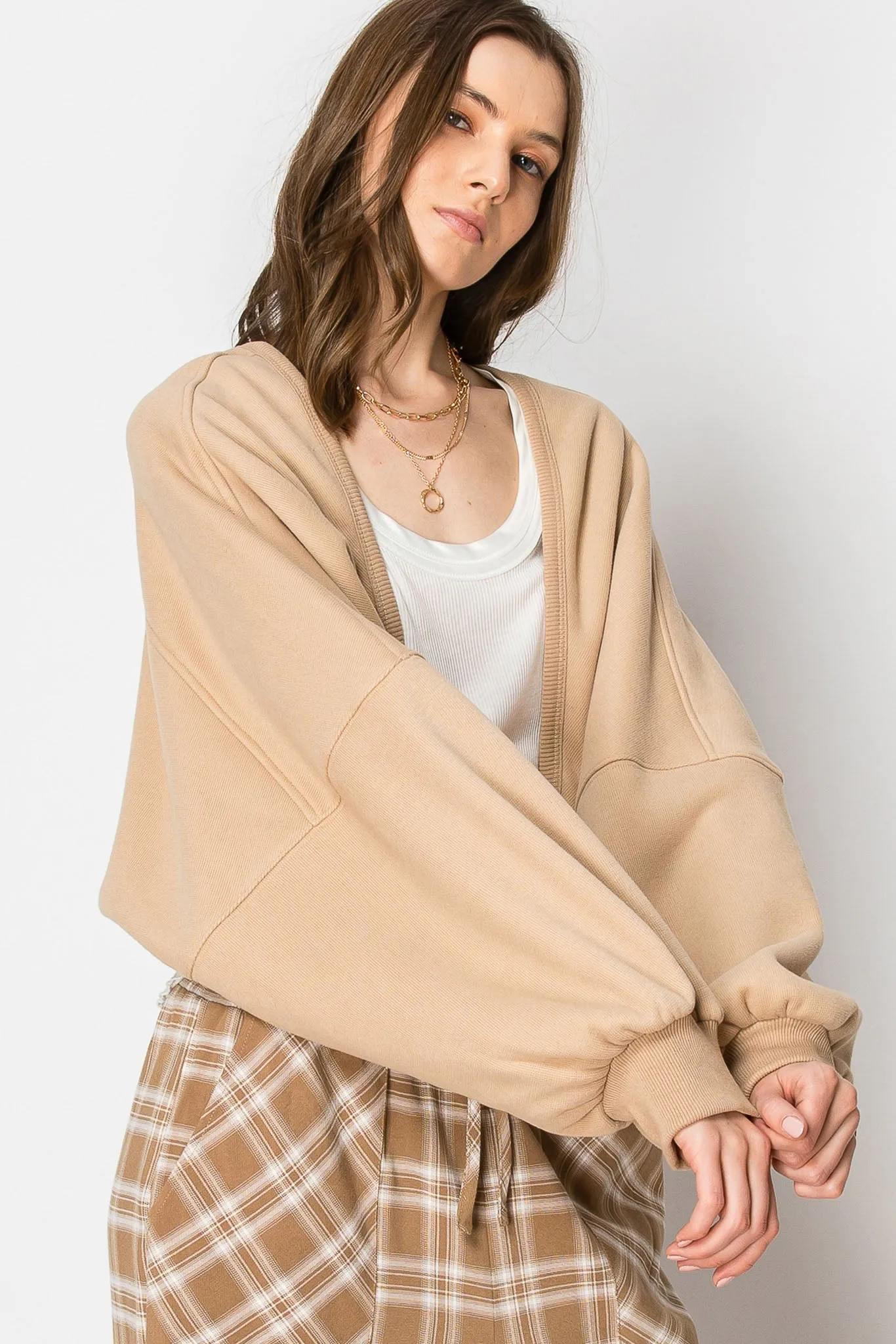 Soft Long Sleeve Bolero Sweat Cardigan