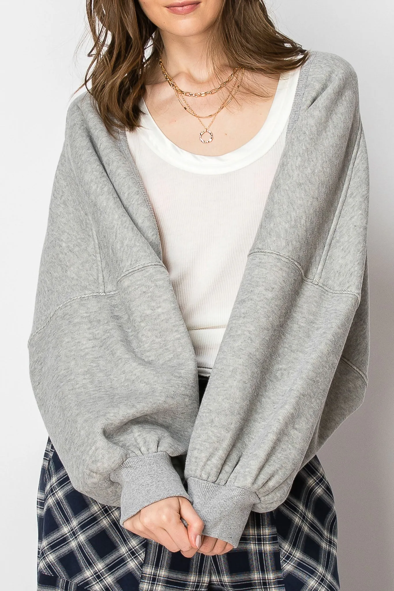 Soft Long Sleeve Bolero Sweat Cardigan