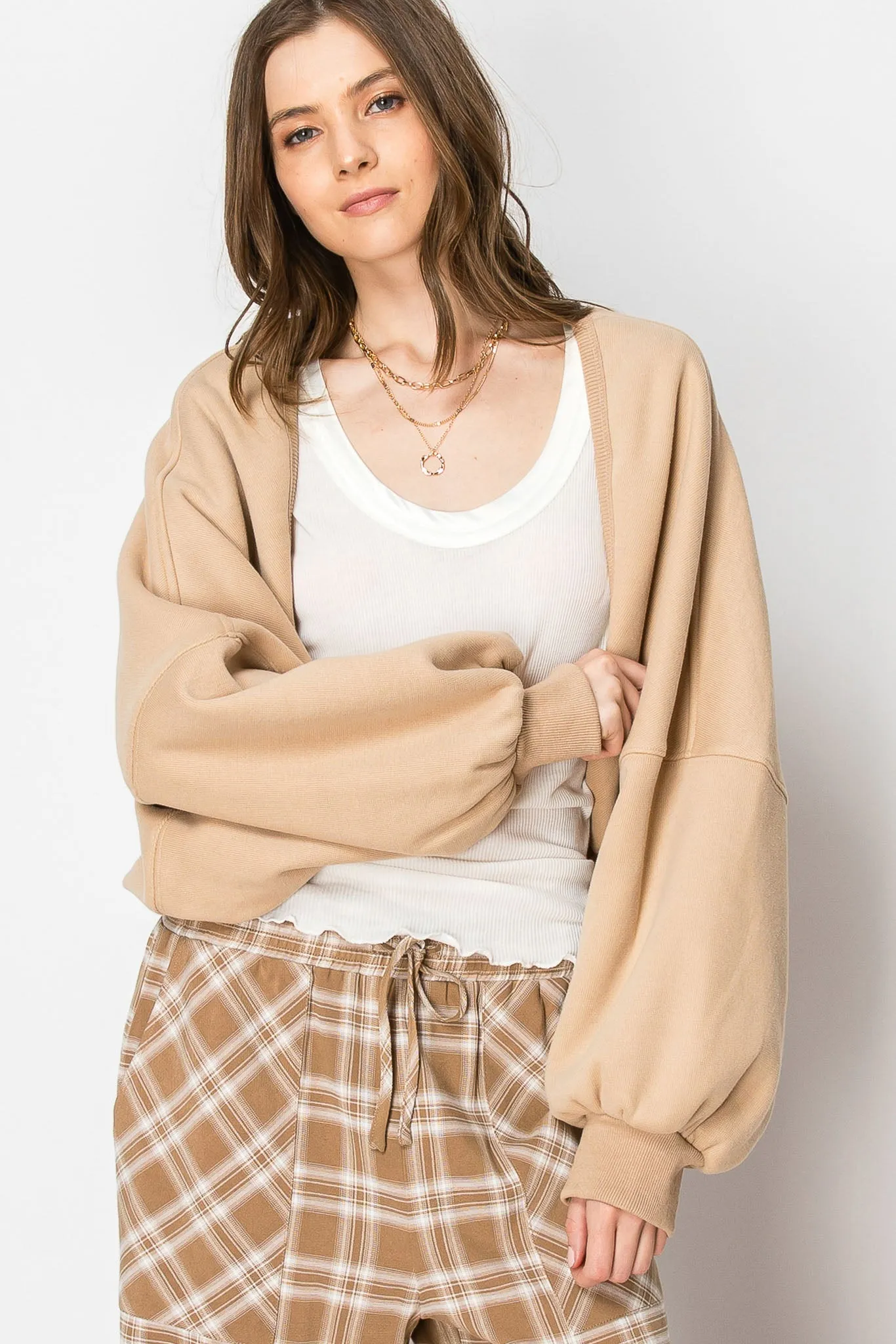 Soft Long Sleeve Bolero Sweat Cardigan